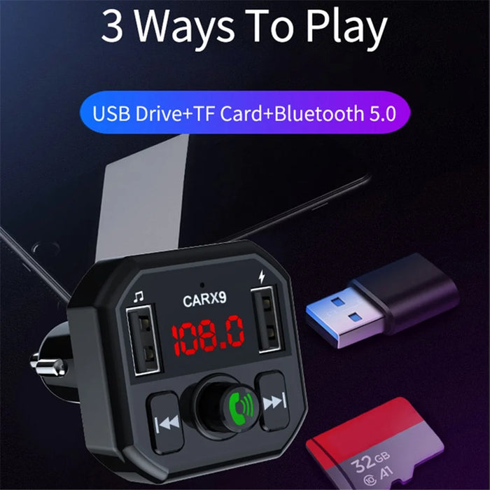 X9 Car MP3 Player Automatic Power-off Memory Bluetooth-compatible Call FM Transmitter with Dual USB Ports - 3