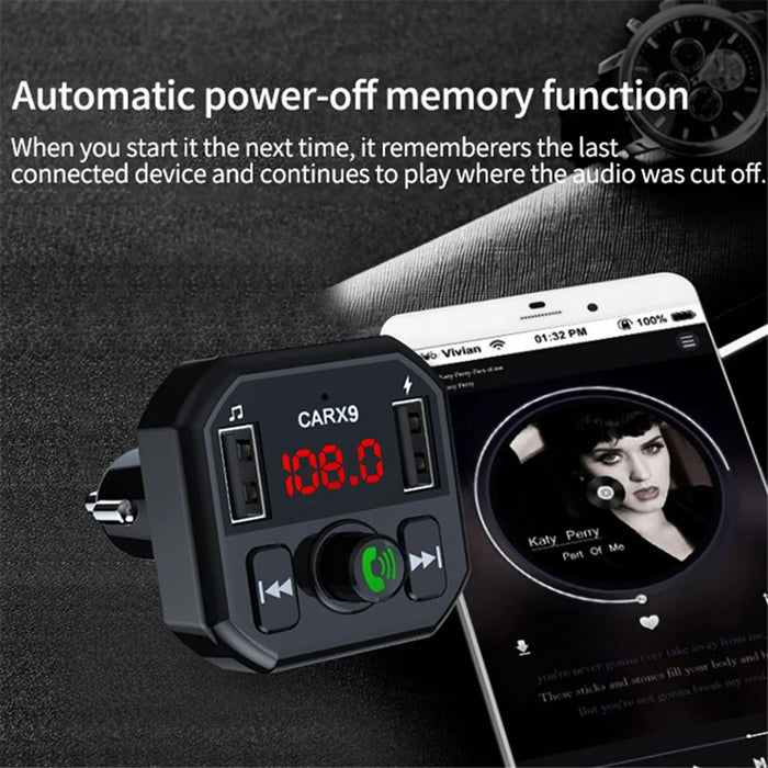 X9 Car MP3 Player Automatic Power-off Memory Bluetooth-compatible Call FM Transmitter with Dual USB Ports - 5
