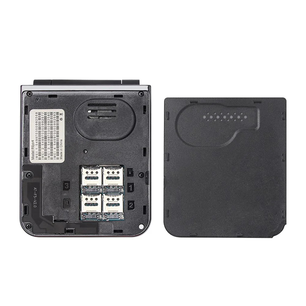 F265 2.55 Inches Cell Phone 4 SIM Cards Keypad Folding Mobile Phone - Black / Language Pack 1 - 3