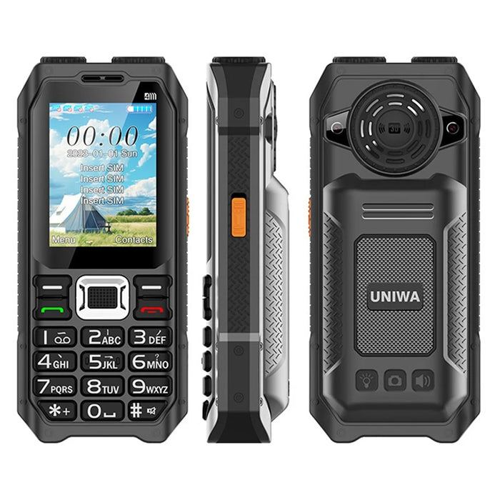 UNIWA M6000 2.4-Inch 2G 4-SIM Cards Ultra Long Standby Cell Phone with Power Bank Function - Black - 1