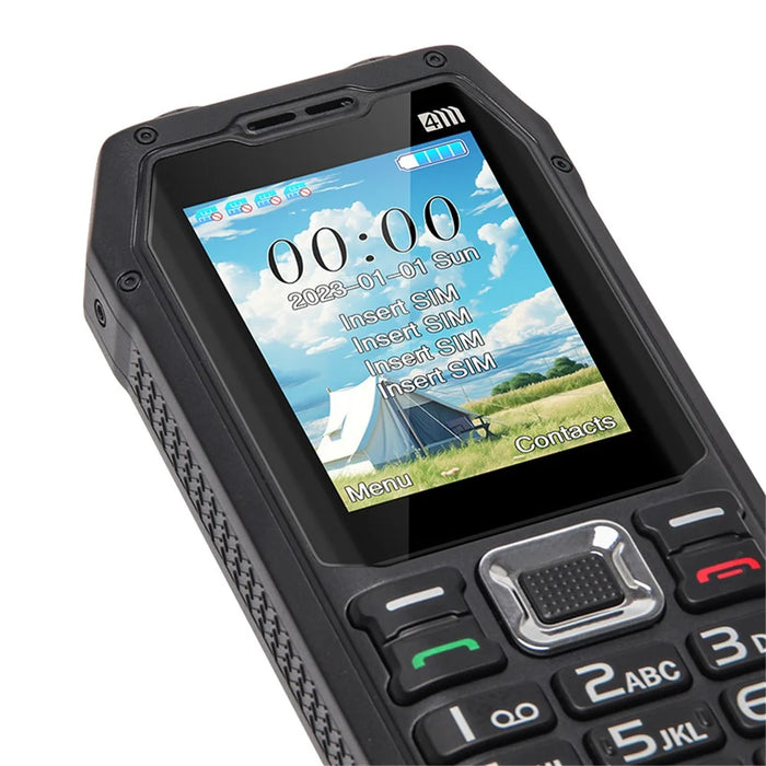 UNIWA M6000 2.4-Inch 2G 4-SIM Cards Ultra Long Standby Cell Phone with Power Bank Function - Black - 4