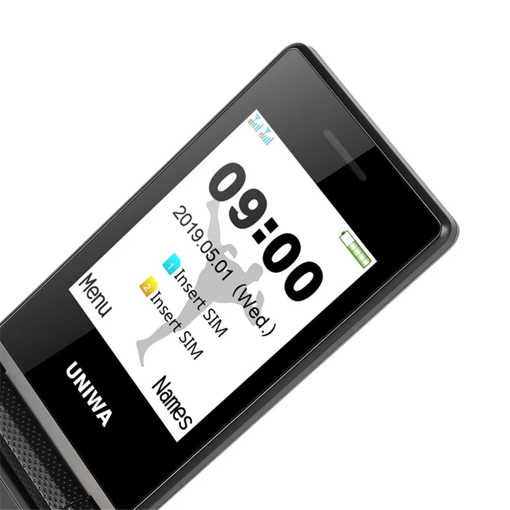 UNIWA X28 2.8-Inch Dual-Screen Display 2G Bar Phone - Black / Language Pack A - 4