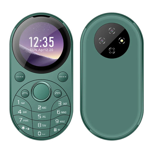 SERVO i15 Mini Dual SIM Miniature Circular 2G Feature Phone - Green - 1