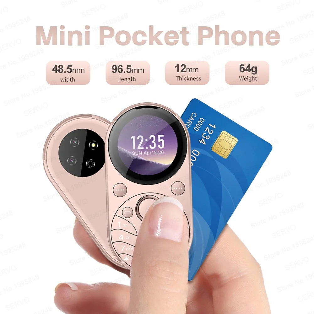 SERVO i15 Mini Dual SIM Miniature Circular 2G Feature Phone - Green - 3