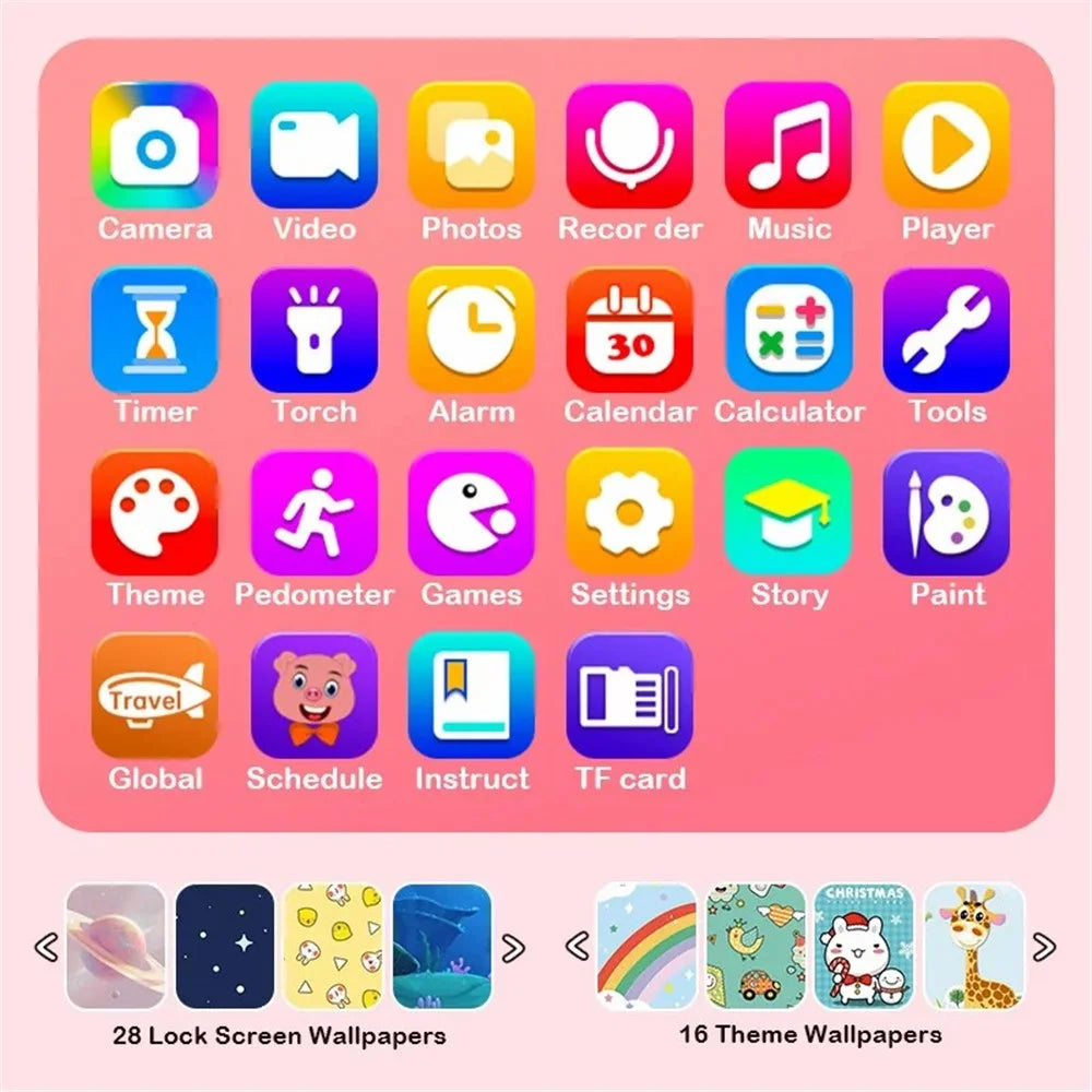 KP06 Kids Camera 24MP HD Digital Selfie Camera Toys for Kids Children Portable Video Camera - Pink - 4