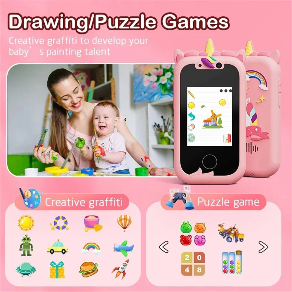 KP06 Kids Camera 24MP HD Digital Selfie Camera Toys for Kids Children Portable Video Camera - Pink - 5