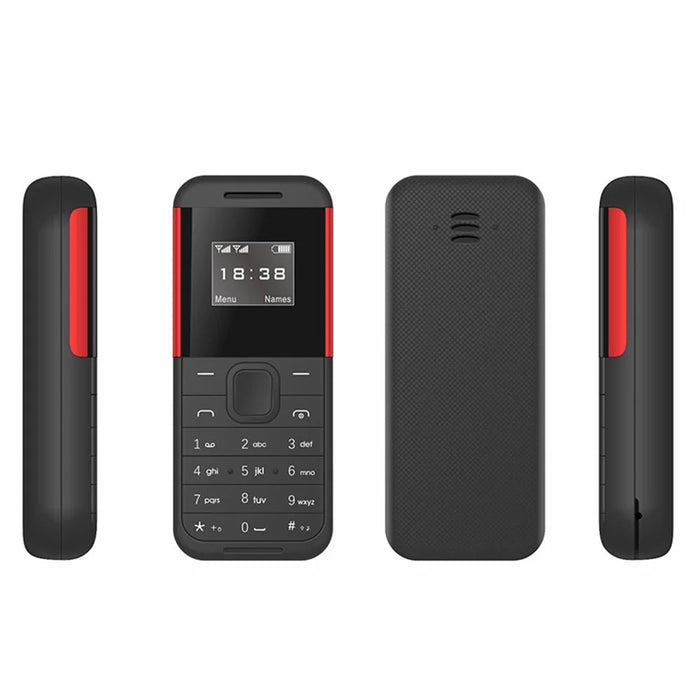 BM222 0.66-Inch Mini Dual SIM Standby Phone Portable Bar Phone - Black / Red - 1