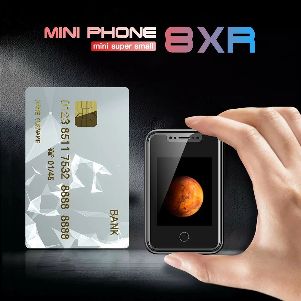 8XR 1.77-inch Mini Cellphone Dual SIM Dual Standby Touch Screen Mobile Phone - Black - 2