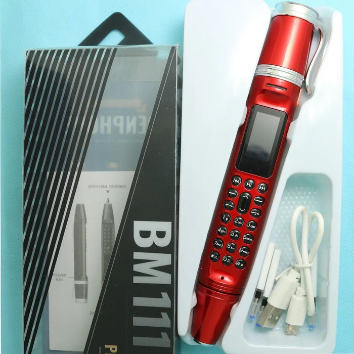BM111 0.96-inch Pen Shape Mini Cellphone Dual SIM Dual Standby Mobile Phone - Red - 4
