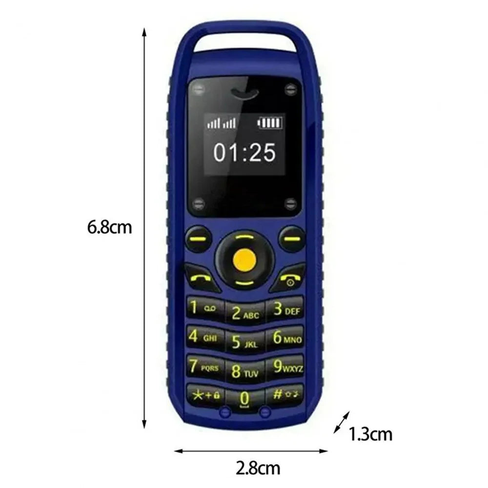 B25 Dual-SIM Mini Bar Phone 0.66-inch Screen 2G GSM Mobile Phone - Blue - 3