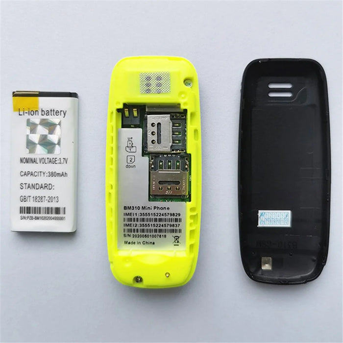 BM310 0.66-inch Screen 2G GSM Mobile Phone Dual-SIM Mini Bar Phone - Black - 3