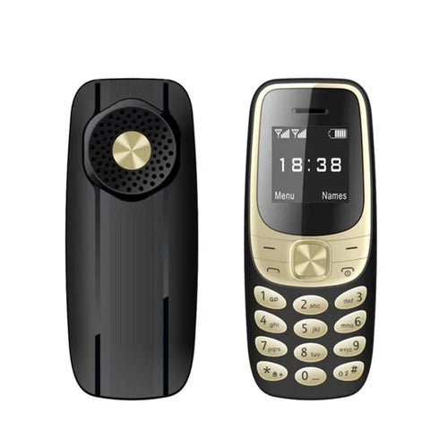 BM35 2G 0.66-Inch Mini Dual SIM Standby Slim Cell Phone - Black / Gold - 1