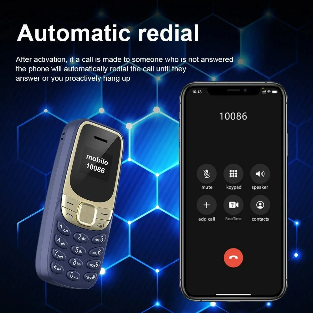 BM35 2G 0.66-Inch Mini Dual SIM Standby Slim Cell Phone - Black / Gold - 4