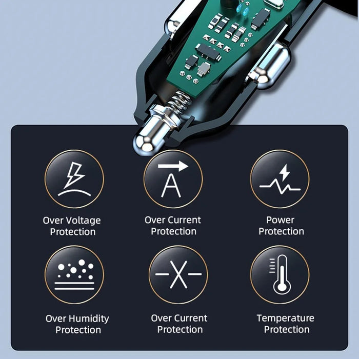 GC05 Cable Cigarette Lighter Splitter Car Charger Adapter with Multiple Type-C USB Outputs - 7