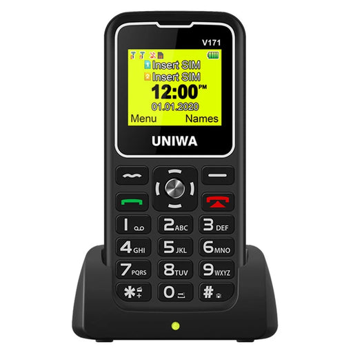 UNIWA V171 Dual SIM 1.77 inch Mobile Phone 1000mAh Battery 2G GSM Cellphone - Black / US Plug - 2