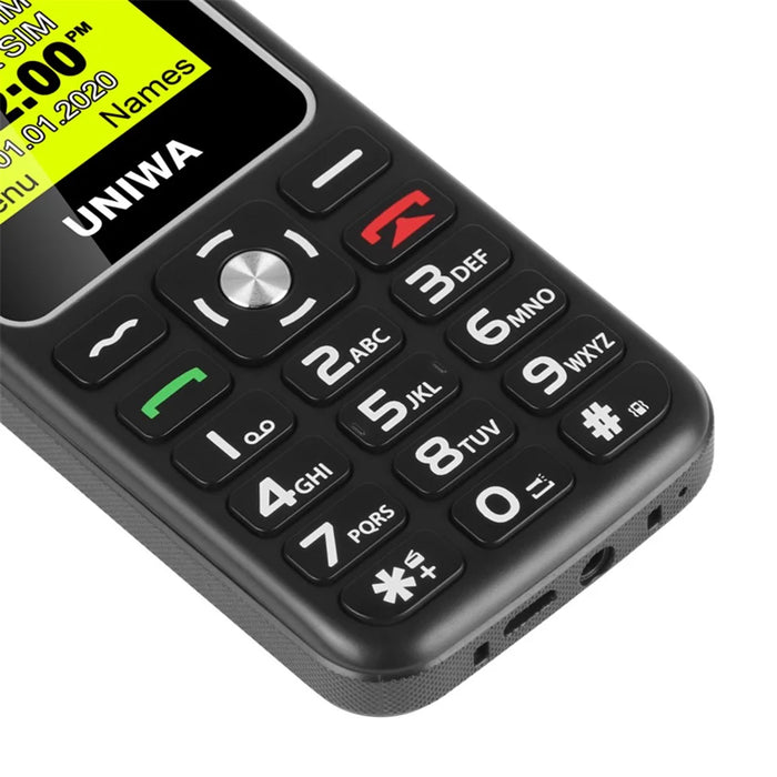 UNIWA V171 Dual SIM 1.77 inch Mobile Phone 1000mAh Battery 2G GSM Cellphone - Black / US Plug - 7