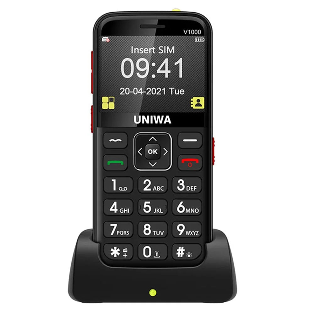 UNIWA V1000 4G 2.31 Inch Big Button Cell Phone for Seniors Big Button Bar Phone US Version - 4