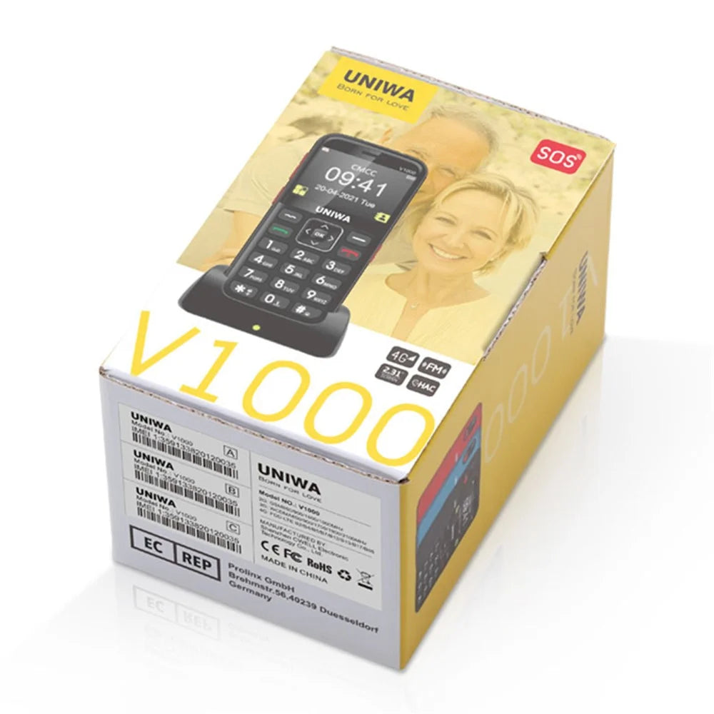 UNIWA V1000 4G 2.31 Inch Big Button Cell Phone for Seniors Big Button Bar Phone US Version - 6