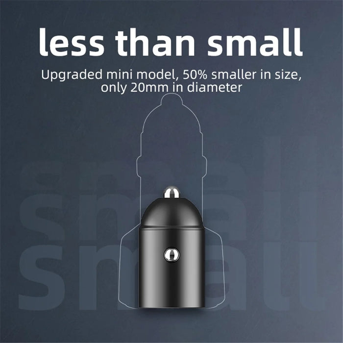 A1 Phone Fast Charging Adapter QC 3.0+PD 30W Dual Car Charger Hidden Car Cigarette Lighter - 7