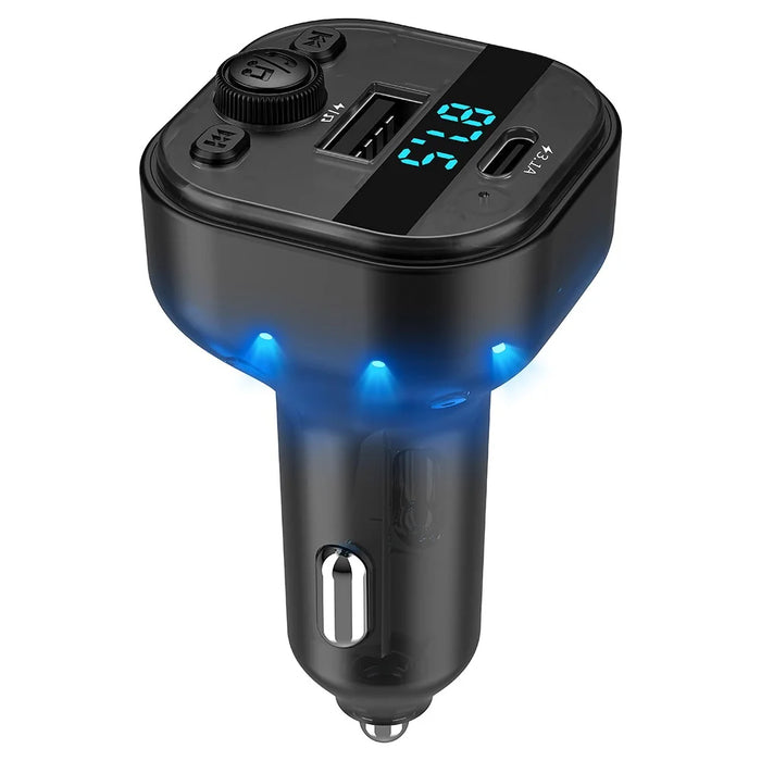 C1 Car Bluetooth-compatible MP3 Player Adapter Hands-free Charging Station with USB+Type-C Ports - 7