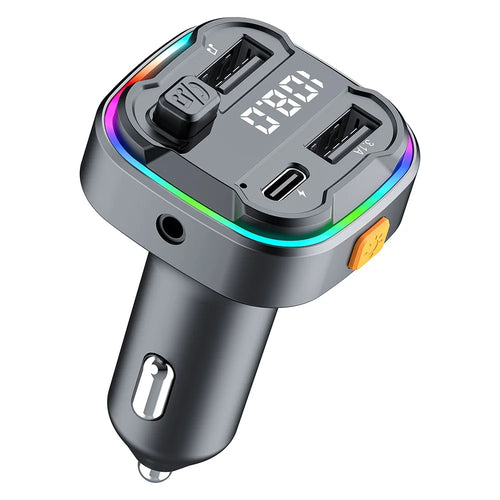 C3 Bluetooth-compatible Hands-free Call Adapter FM Transmitter Car MP3 Music Player Type-C + Dual USB Car Charger - 1