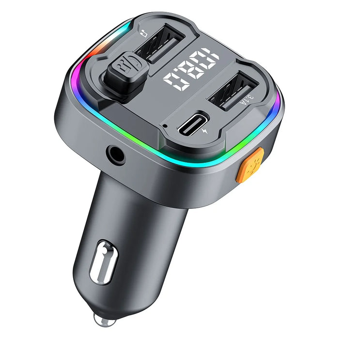 C3 Bluetooth-compatible Hands-free Call Adapter FM Transmitter Car MP3 Music Player Type-C + Dual USB Car Charger - 1