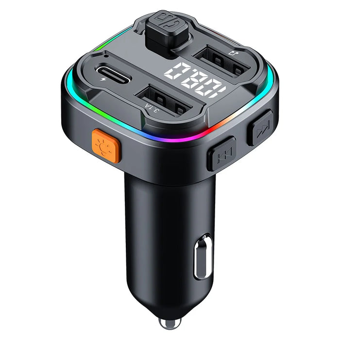 C3 Bluetooth-compatible Hands-free Call Adapter FM Transmitter Car MP3 Music Player Type-C + Dual USB Car Charger - 2
