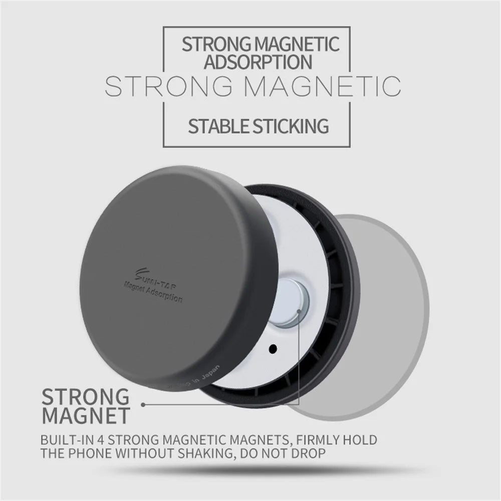 SUMI-TAP Round Mini Magnetic Car Phone Holder Stand Magnet Mount Cell Mobile Wall Car GPS Support - Black - 4
