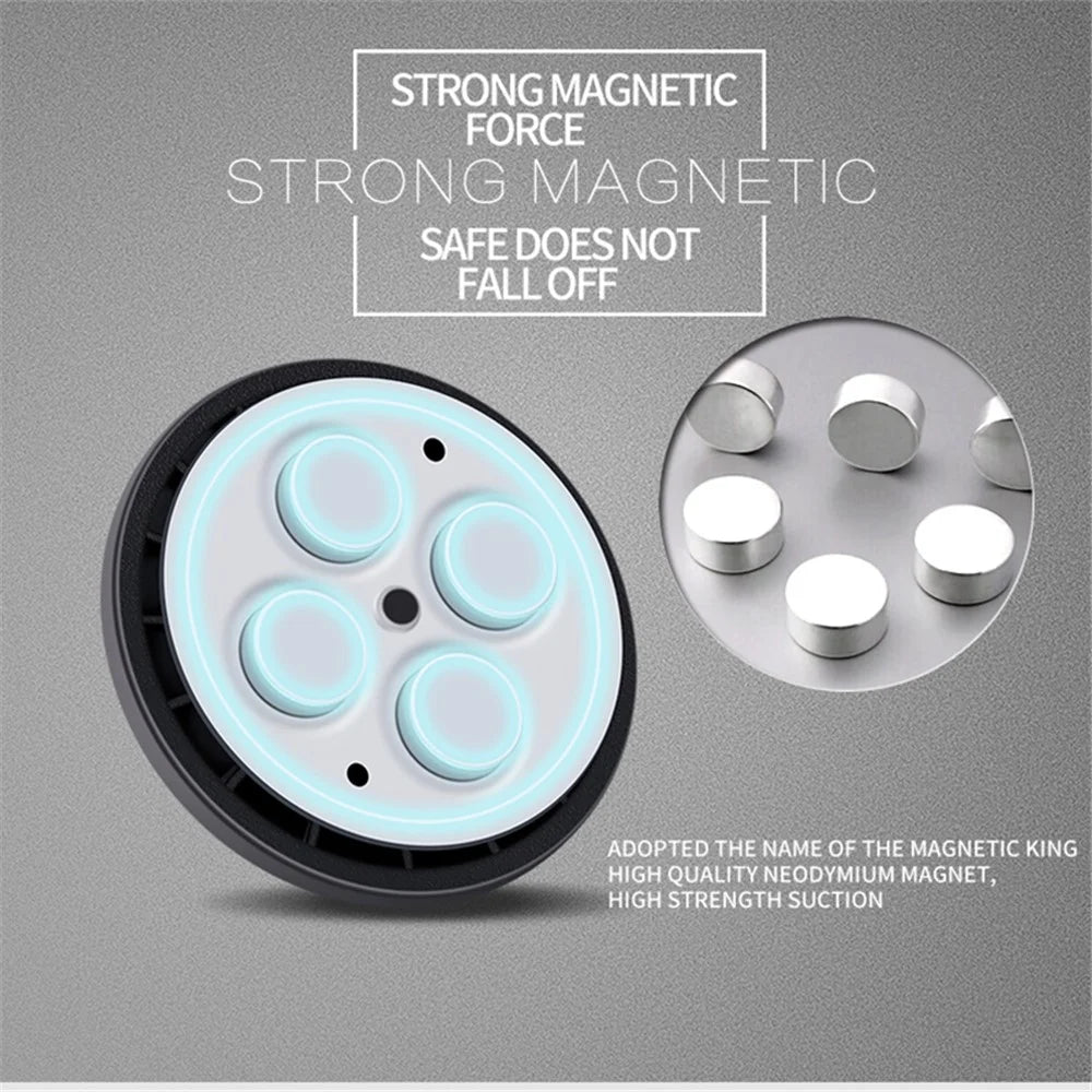 SUMI-TAP Round Mini Magnetic Car Phone Holder Stand Magnet Mount Cell Mobile Wall Car GPS Support - Black - 5