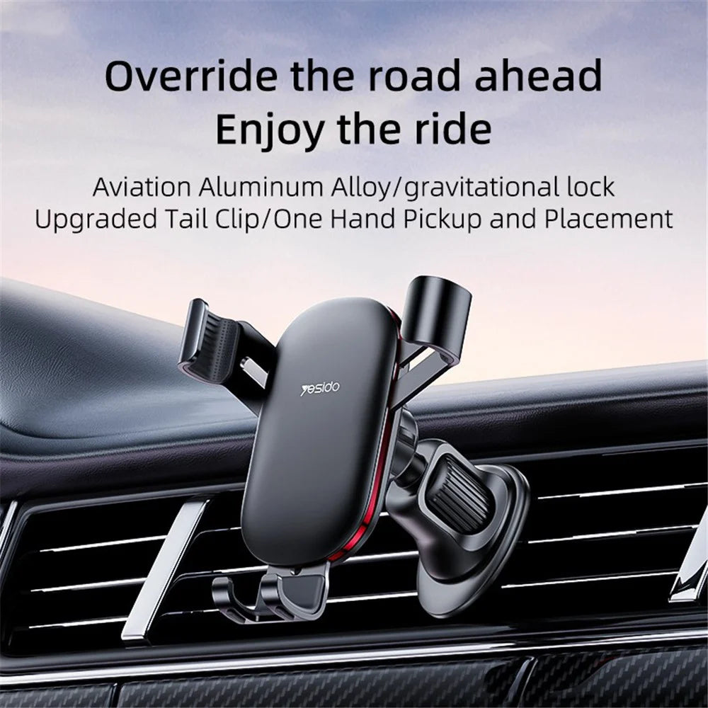 YESIDO C243 Car Air Vent Phone Holder ABS+Aluminum Alloy Gravity Phone Mount Braceket - 2