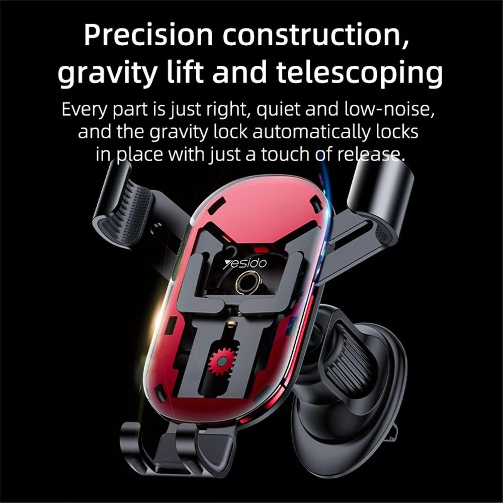 YESIDO C243 Car Air Vent Phone Holder ABS+Aluminum Alloy Gravity Phone Mount Braceket - 5