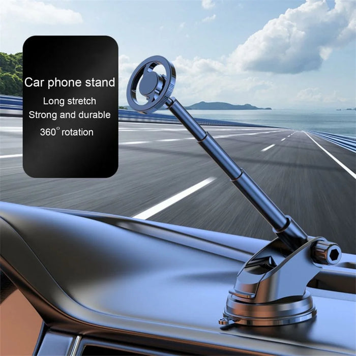 Q33 Car Dashboard Mount Suction Cup Base Telescopic Arm Magnetic Phone Holder Bracket - 4