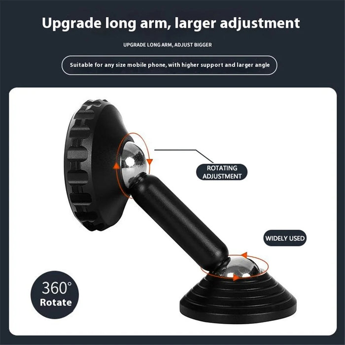Q7 Suction Cup Bottom Phone Holder Magnetic Car Dashboard Phone Bracket for SUV Vehicle - Black - 3