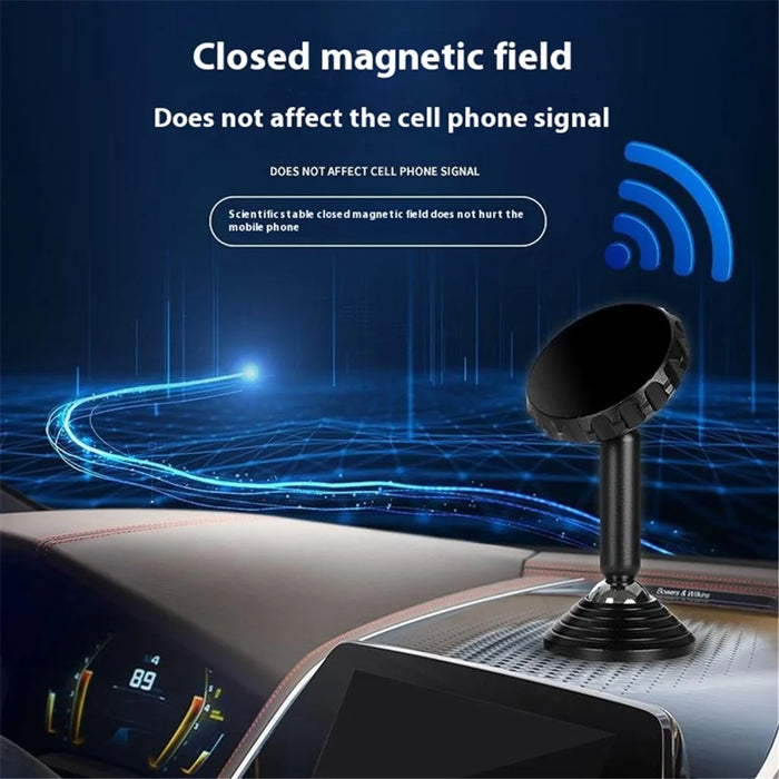 Q7 Suction Cup Bottom Phone Holder Magnetic Car Dashboard Phone Bracket for SUV Vehicle - Black - 7
