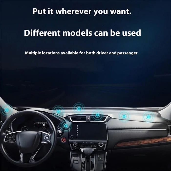 Q6 Car Dashboard Magnetic Phone Mount Ring Shape Phone Holder with Adhesive Bottom - Chrome Color - 2