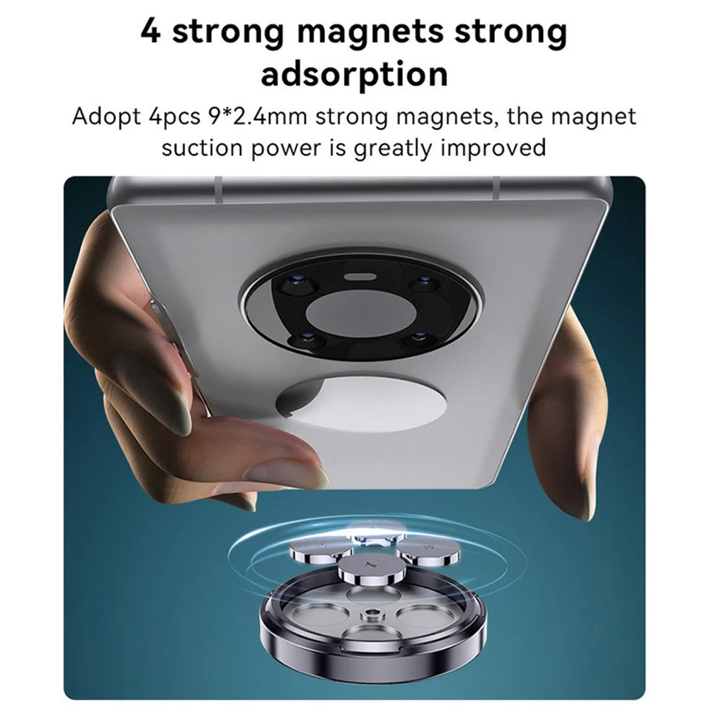 YESIDO C211 Round Magnetic Car Phone Holder Adhesive Zinc Alloy Cellphone Stand - 2