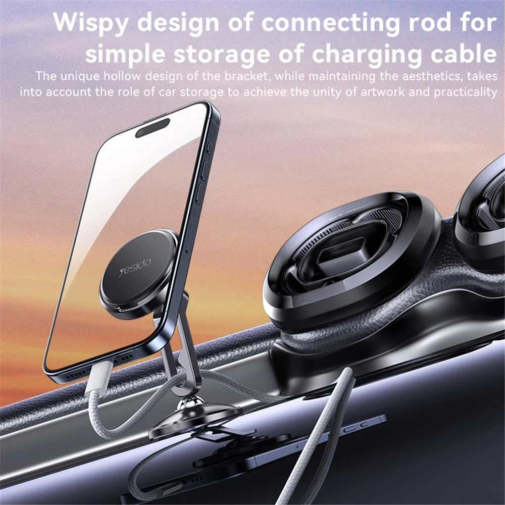 YESIDO C210 Dual Ball Head Design Magnetic Car Phone Holder Zinc Alloy Cellphone Stand - 3