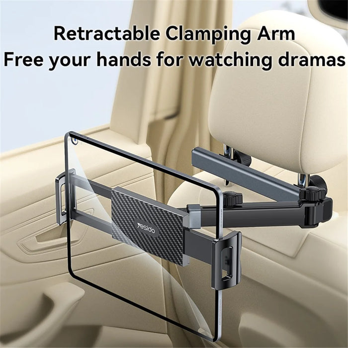 YESIDO C294 Car Seat Back Phone Tablet Holder Foldable Car Headrest Mount Phone Bracket - 3