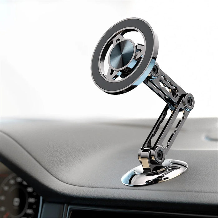 XWJ-YC08 Car Dashboard Magnetic Phone Holder Aluminum Alloy 360-Degree Rotation Cellphone Stand - Grey - 1