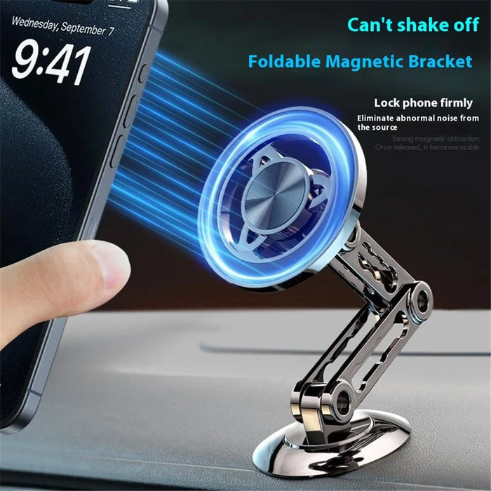 XWJ-YC08 Car Dashboard Magnetic Phone Holder Aluminum Alloy 360-Degree Rotation Cellphone Stand - Grey - 2