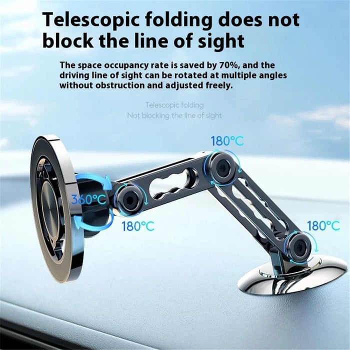 XWJ-YC08 Car Dashboard Magnetic Phone Holder Aluminum Alloy 360-Degree Rotation Cellphone Stand - Grey - 3