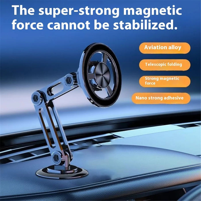 XWJ-YC08 Car Dashboard Magnetic Phone Holder Aluminum Alloy 360-Degree Rotation Cellphone Stand - Grey - 7
