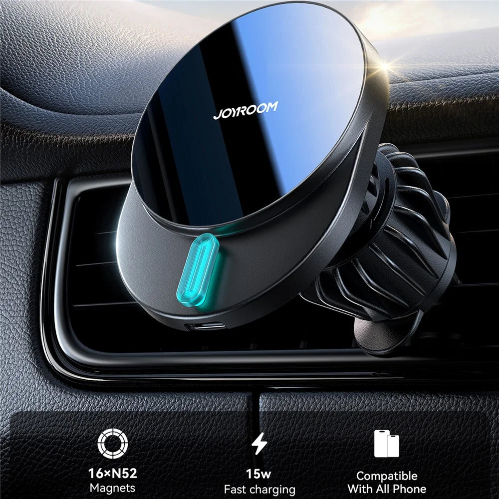 JOYROOM JR-ZS409 15W Magnetic Wireless Charger Holder Car Air Vent Charging Stand - 2