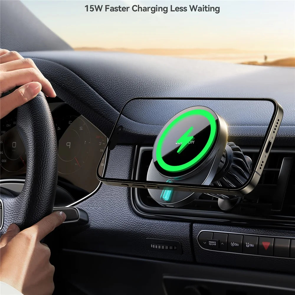 JOYROOM JR-ZS409 15W Magnetic Wireless Charger Holder Car Air Vent Charging Stand - 4