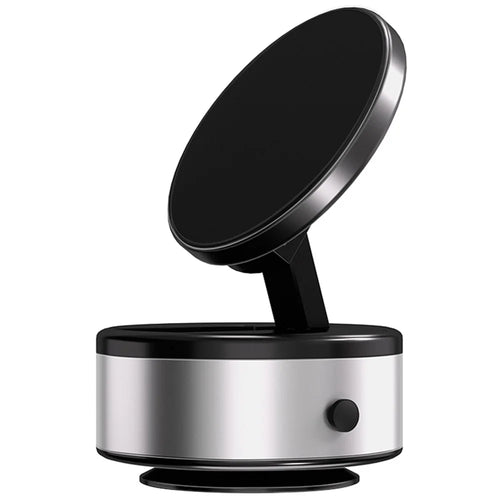 X10Q 360 Degree Rotatable Car Suction Cup Mount Magnetic Adsorption Phone Holder Folding Bracket - Silver - 1