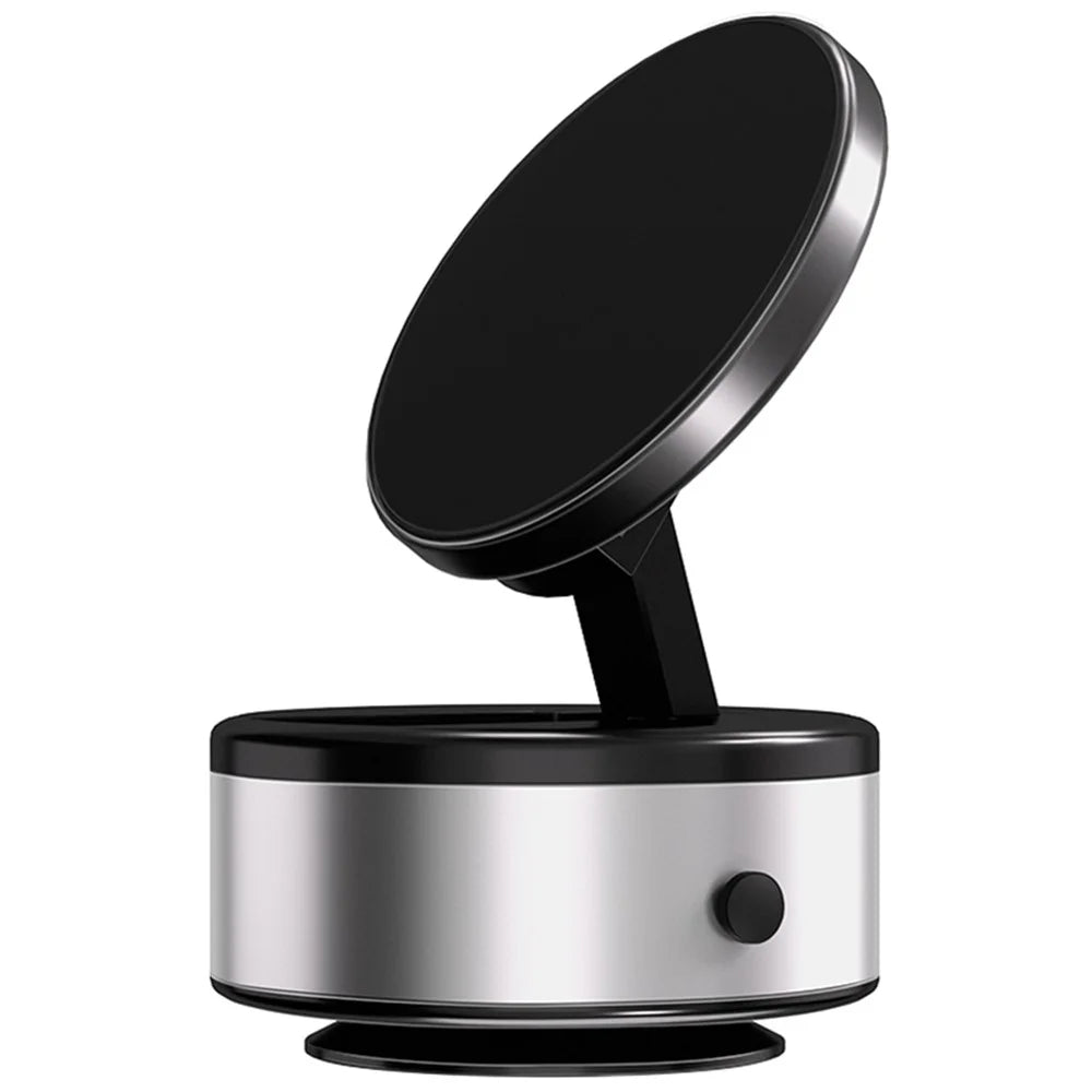 X10Q 360 Degree Rotatable Car Suction Cup Mount Magnetic Adsorption Phone Holder Folding Bracket - Silver - 1