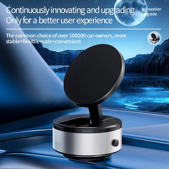 X10Q 360 Degree Rotatable Car Suction Cup Mount Magnetic Adsorption Phone Holder Folding Bracket - Silver - 2