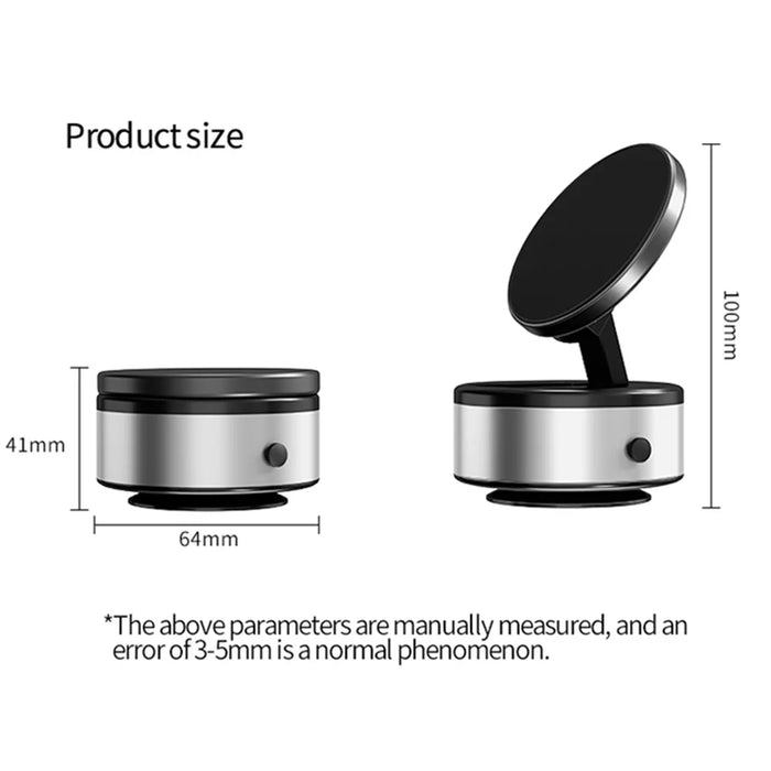 X10Q 360 Degree Rotatable Car Suction Cup Mount Magnetic Adsorption Phone Holder Folding Bracket - Silver - 7
