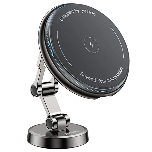 YESIDO C306 15W Magnetic Phone Wireless Charger Zinc Alloy Car Dashboard Phone Charging Stand - 1