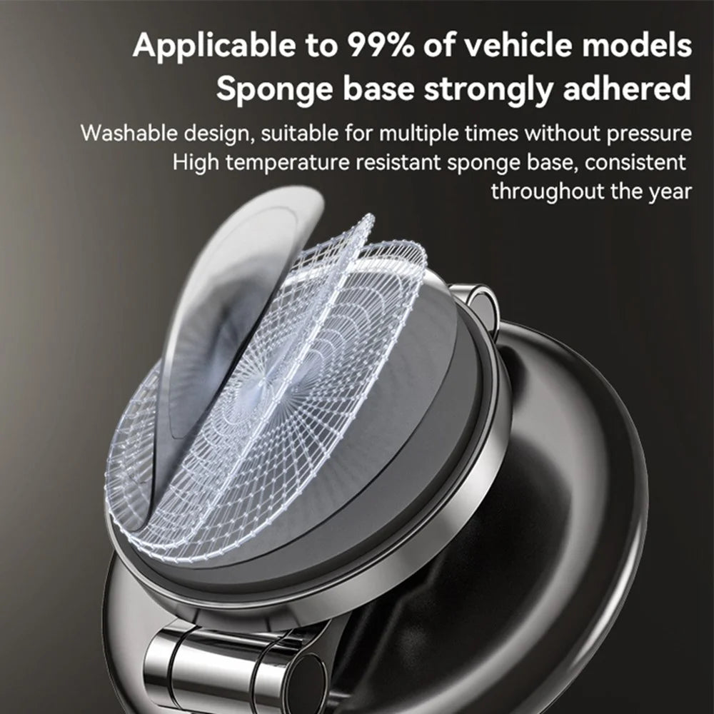 YESIDO C306 15W Magnetic Phone Wireless Charger Zinc Alloy Car Dashboard Phone Charging Stand - 6